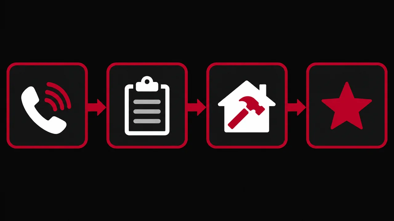 Simple contractor CRM pipeline with stages for lead, estimate sent, job booked, and review requested
